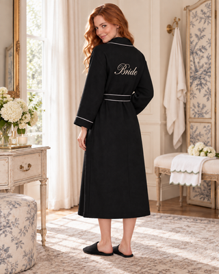 Women’s Waffle Piping Bathrobe – Lightweight Spa-Style Comfort