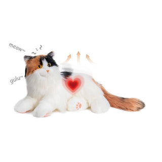 Breathing Calico Percy 2.0- Heartbeat Pur,Voice Robonic Cat Breathing Calico Percy 2.0