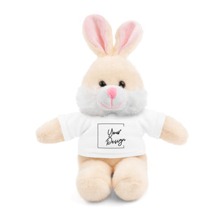 8" Bunny Rabbit Plush w/ Custom Tee - Plushie Depot