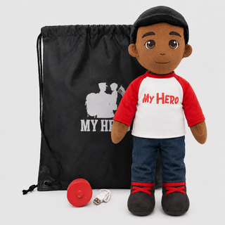 Custom Doll | Personalized Plush & Recordable Comfort Doll Male Dark Black