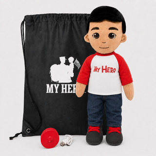 Custom Doll | Personalized Plush & Recordable Comfort Doll Male Tan Black