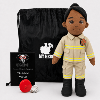 Firefighter Doll | Fireman Doll & Recordable Plush Female Dark Skin Black