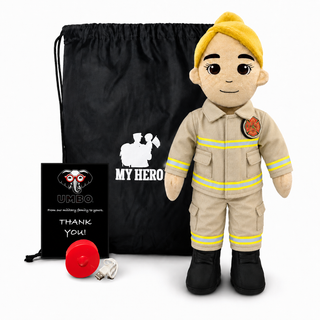 Firefighter Doll | Fireman Doll & Recordable Plush Female Fair Skin Blonde