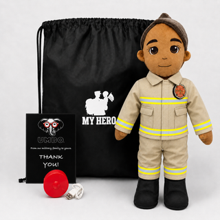 Firefighter Doll | Fireman Doll & Recordable Plush Female Tan Skin Brown