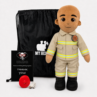 Firefighter Doll | Fireman Doll & Recordable Plush Male Tan Skin Bald