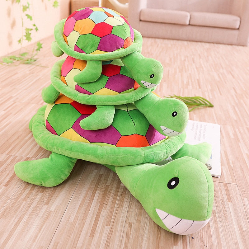 Smiling Rainbow Turtle Plushie Stuffed Animals - Plushie Depot