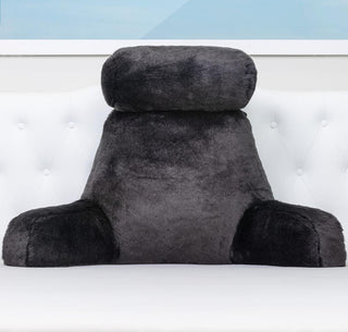 XXL Husband Pillow - Faux Fur Backrest Pillow with Arms Memory Foam - Two Side  Pelt - Long / Short