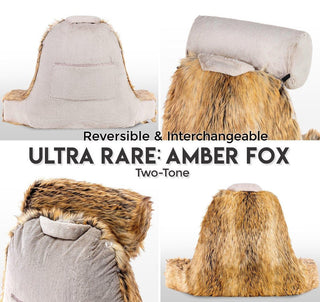 Medium Husband Pillow - Faux Fur Backrest - Memory Foam - Cover Reverses