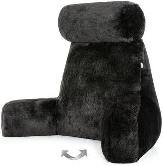 Medium Husband Pillow - Faux Fur Backrest - Memory Foam - Cover Reverses