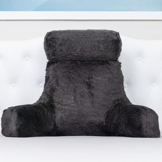 Medium Husband Pillow - Faux Fur Backrest - Memory Foam - Cover Reverses