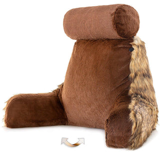 Medium Husband Pillow - Faux Fur Backrest - Memory Foam - Cover Reverses