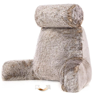 Medium Husband Pillow - Faux Fur Backrest - Memory Foam - Cover Reverses