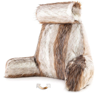 Medium Husband Pillow - Faux Fur Backrest - Memory Foam - Cover Reverses