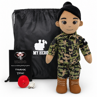Navy Daddy Doll | Military Doll & Sailor Doll | Recordable Female Tan Black