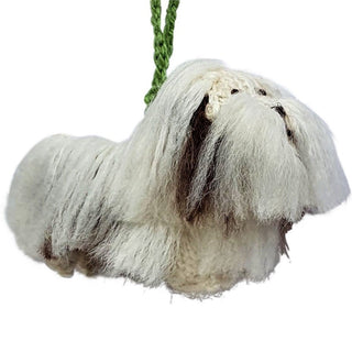 Hand Knit Alpaca Wool Christmas Ornament - Havanese Dog - Plushie Depot