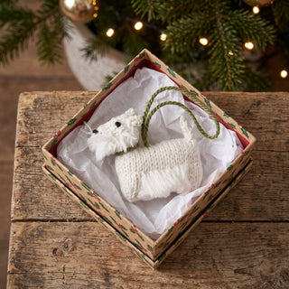 West Highland Terrier (Westie) Dog Hand Knit Christmas Ornament