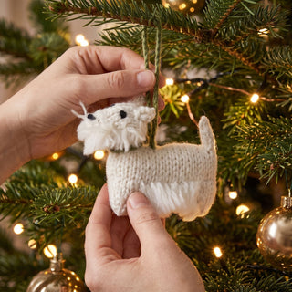 West Highland Terrier (Westie) Dog Hand Knit Christmas Ornament