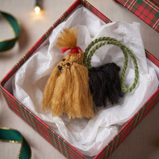 Yorkshire Terrier (Yorkie) Dog Hand Knit Christmas Ornament