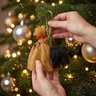 Yorkshire Terrier (Yorkie) Dog Hand Knit Christmas Ornament