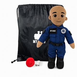 Paramedic Doll & EMT Doll | Recordable First Responder Gift Male Tan Bald