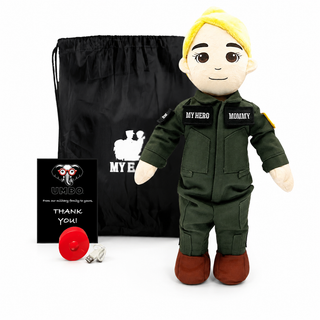Pilot Daddy Doll | Military Doll in Flight Suit | Recordable Female Fair Blonde