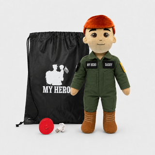 Pilot Daddy Doll | Military Doll in Flight Suit | Recordable Male Fair Red