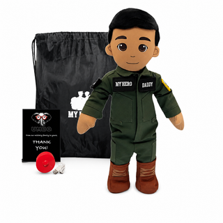 Pilot Daddy Doll | Military Doll in Flight Suit | Recordable Male Tan Black