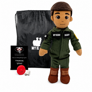 Pilot Daddy Doll | Military Doll in Flight Suit | Recordable Male Tan Brown