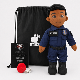 Police Doll | Police Officer Doll & Recordable Plush Male Dark Skin Black