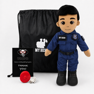 Police Doll | Police Officer Doll & Recordable Plush Male Tan Skin Black