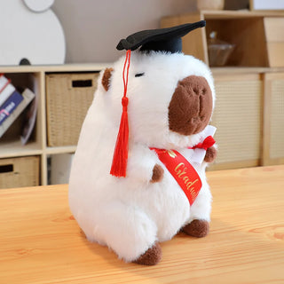 Kawaii Graduation Capybara Plushie White Plushie Depot