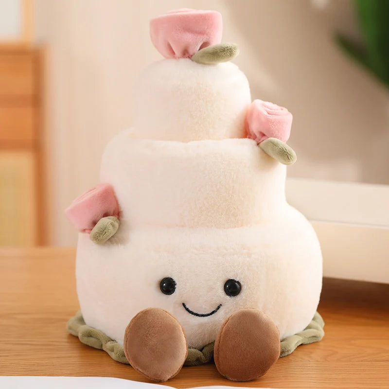 Wedding Ring & Cake Plushies White Cake 12" Stuffed Toys - Plushie Depot