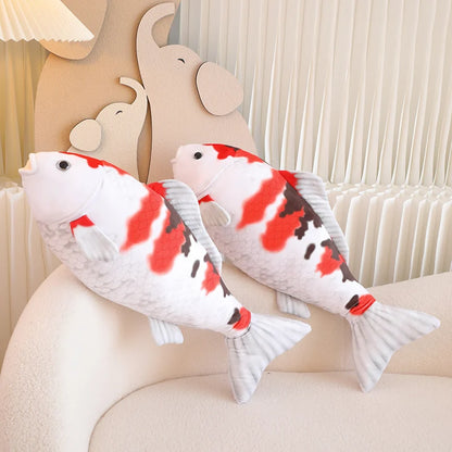 Giant White and Red Koi Fish Plush Toy Stuffed Animals - Plushie Depot