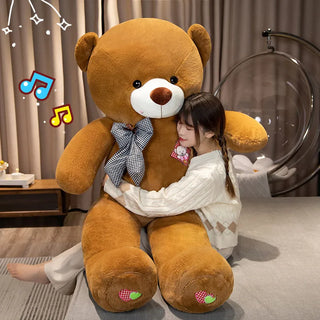 Big Brown Cuddly Bear Plush Toy 100cm Stuffed Animals - Plushie Depot