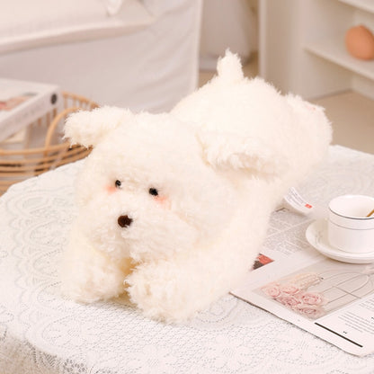 Super Fluffy Puppy Plushies White Stuffed Animals Plushie Depot