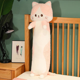 Catnip the Long Cat Plush Pillow Pink Plushie Depot