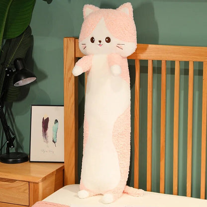 Catnip the Long Cat Plush Pillow Pink Stuffed Animals - Plushie Depot