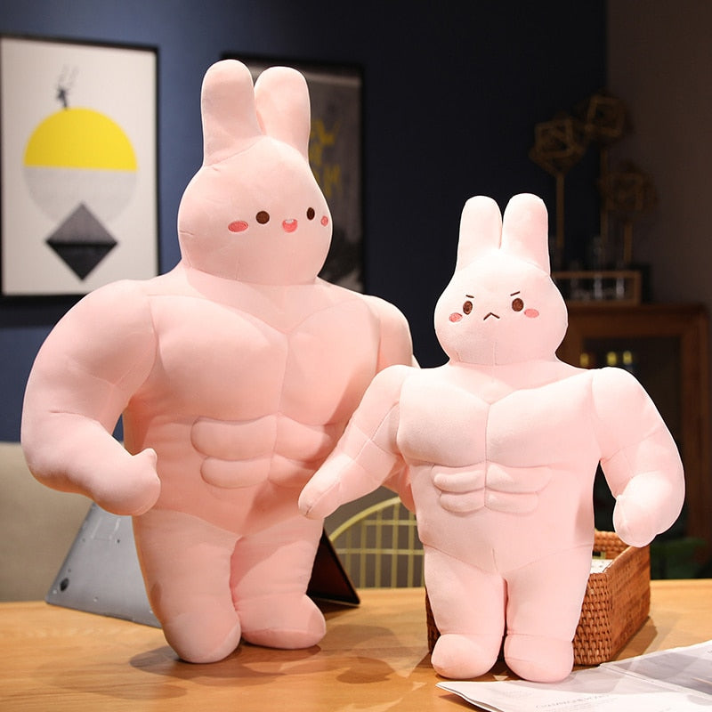 Funny Muscle Bunny Plushies Stuffed Animals Plushie Depot