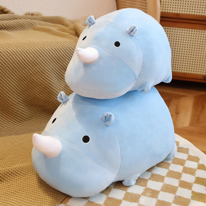 Kawaii Blue Rhino Plushie Stuffed Animals - Plushie Depot