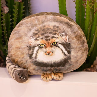 Fat Cat Printed Pillow Brown Plushie Depot