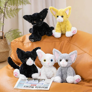 Fuzzy Colorful Kitty Cat Plushies Stuffed Animals - Plushie Depot