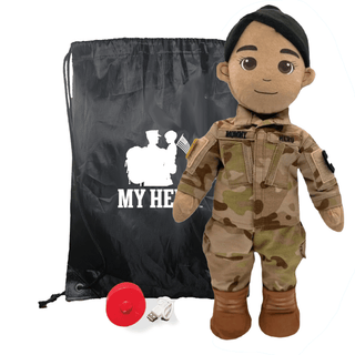 My Hero™ Army Soldier Daddy Doll | Custom Recordable Plush Female Tan Black