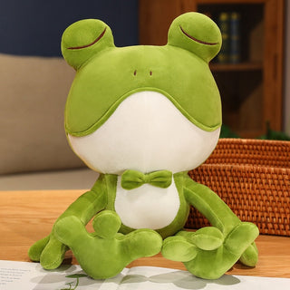 Sleepy Green Frog Plushie - Plushie Depot