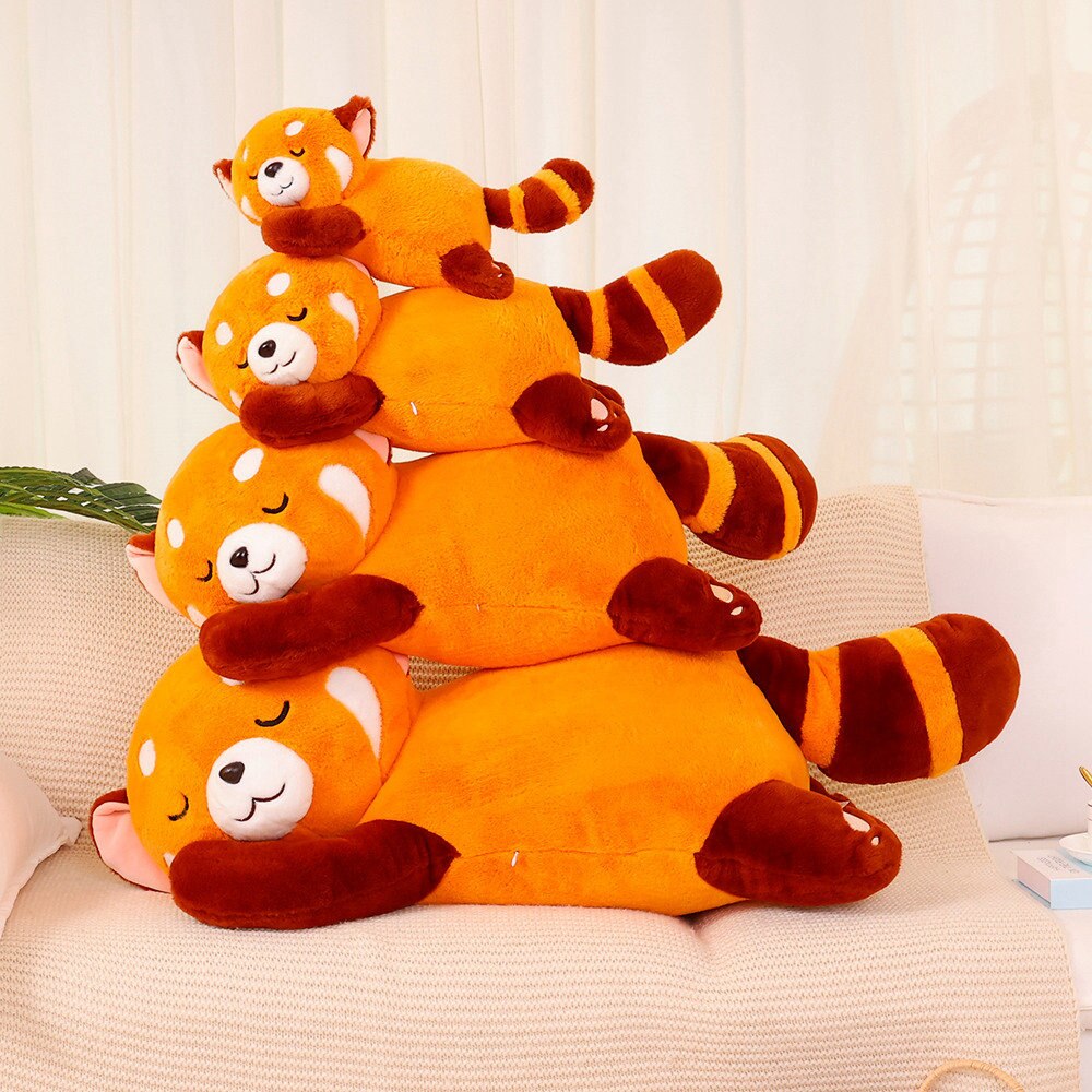 Sleepy Red Panda Plushie Stuffed Animals Plushie Depot