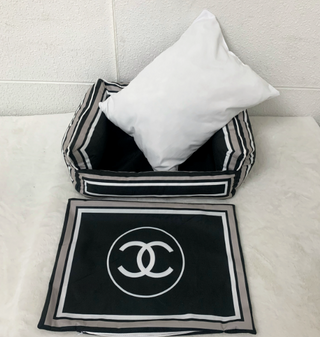 Chewnel Dog Bed in Black Plushie Depot
