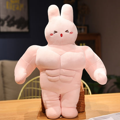 Funny Muscle Bunny Plushies Cute Stuffed Animals Plushie Depot