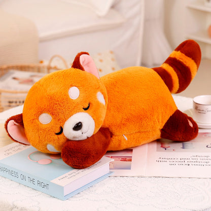 Sleepy Red Panda Plushie Orange Stuffed Animals Plushie Depot