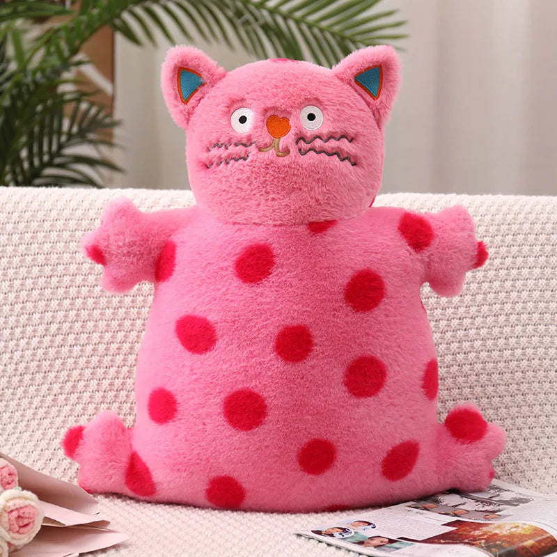 Polka Dot Kitty Cat Plush Toy Pink 15" Stuffed Animals - Plushie Depot