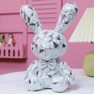 Abstract Geometrical Shiny Bunny & Teddy Plushie bunny-silver Plushie Depot