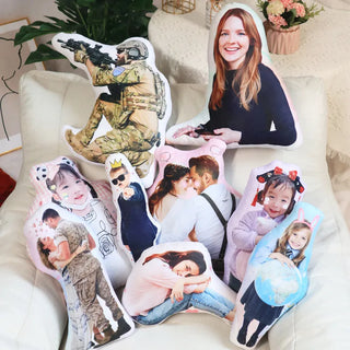 Custom Personalized Pillow (Send us a Photo of your Favorite Human) Pictures of you Pillows - Plushie Depot